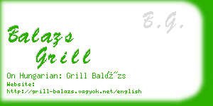 balazs grill business card